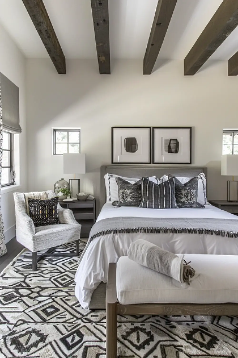 Modern boho reading nook with contemporary furniture